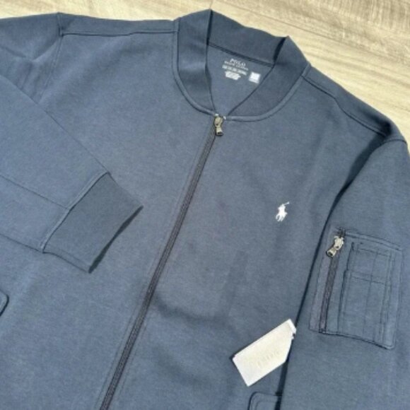 Polo Ralph Lauren Men's Big & Tall Double Knit Bomber Jacket Navy Size 2XB NEW - Picture 2 of 6